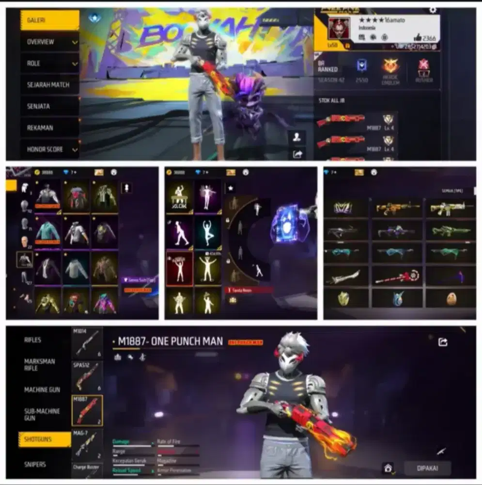 Akun Garena fire-free max sultan