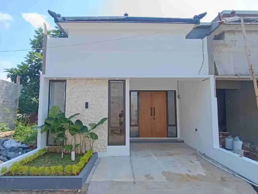 Rumah Siap Huni di Jatijajar depok, Free Ac, Kitchen Set dan Smart door lock, Lokasi Pinggir jalan Utama, Nuansa Bali Modern