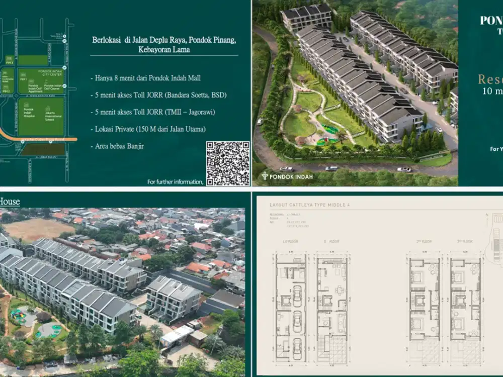 Pondok Indah Townhouse Jakarta Selatan (Quintessential Balance, Luxury Home) DP 1.5 M