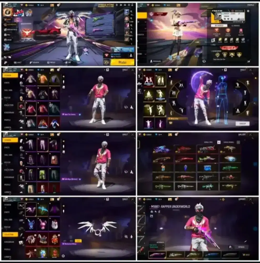 Akun firee fire sultan Lv max bundle lengkap,