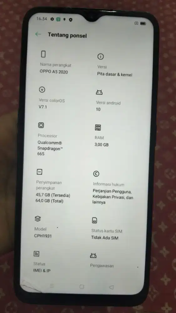 Oppo A5 2020 Ram 3/64