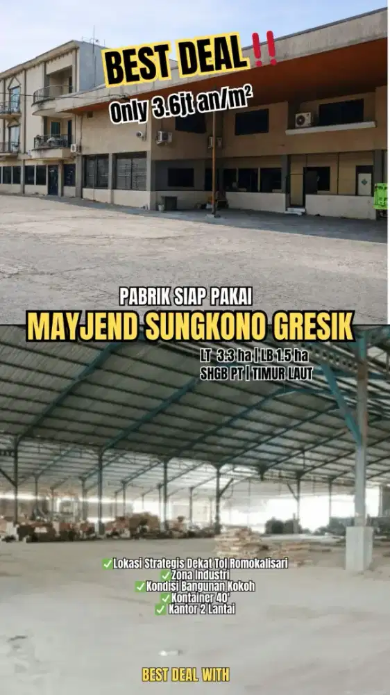 Pabrik siap pakai bangunam kokoh akses strategis dekat gerbang tol