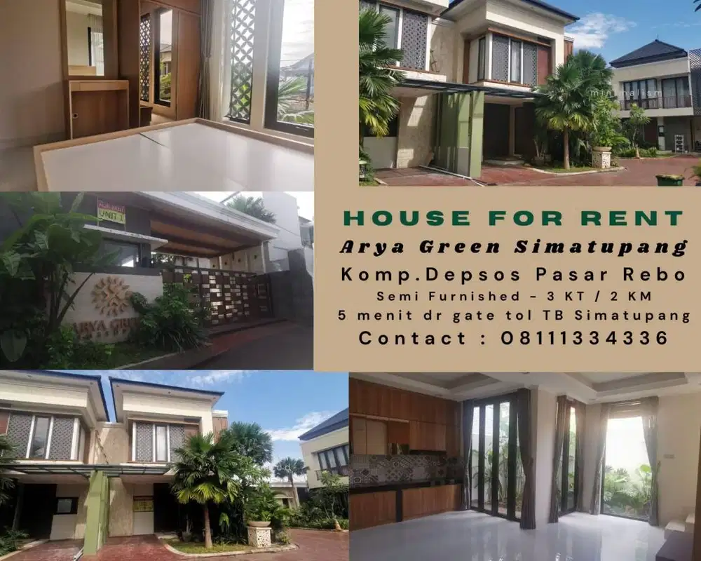 DISEWAKAN RUMAH ASRI DALAM CLUSTER LOKASI DEKAT RSUD PASAR REBO