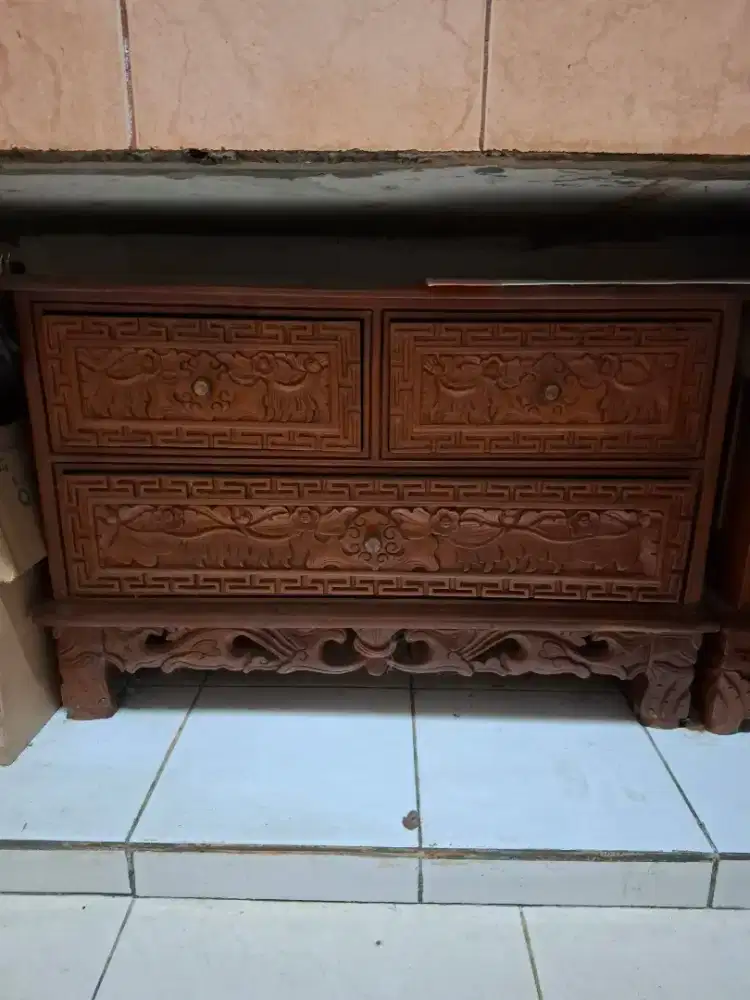 Meja buffet ukiran Jati