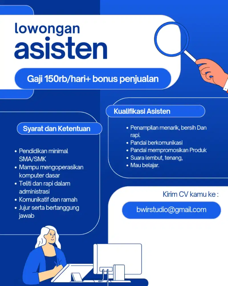 Dicari Asisten Studio Lukis Dan Fotografi