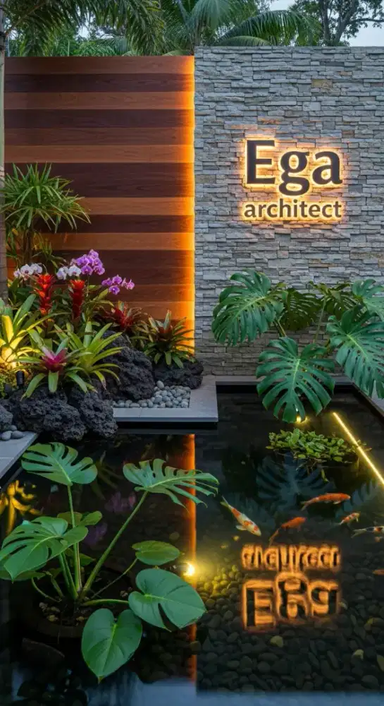 Taman exterior rumah jasa arsitek Jatiasih