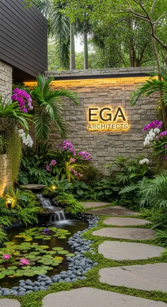 Taman nature exterior jasa arsitek Bekasi