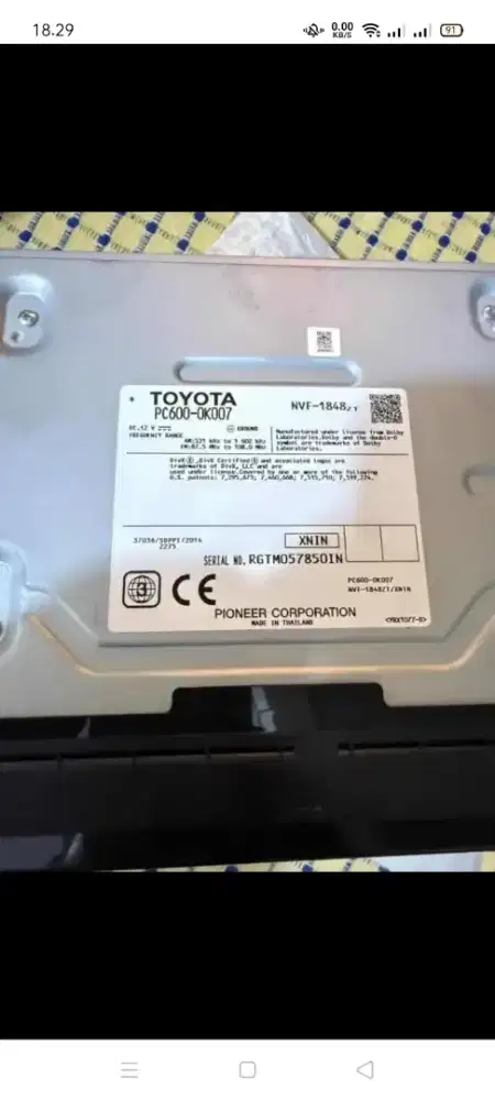 Head unit Fortuner 2019