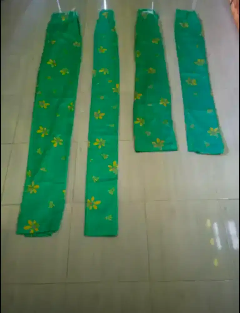 Gorden jendela set 6 pcs hijau muda dan tua