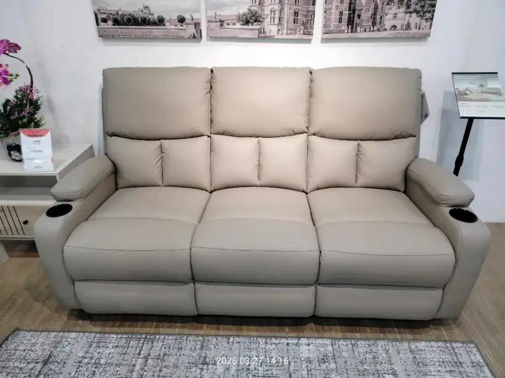 Sofa Recliner 3 seat w/cup holder FREYA