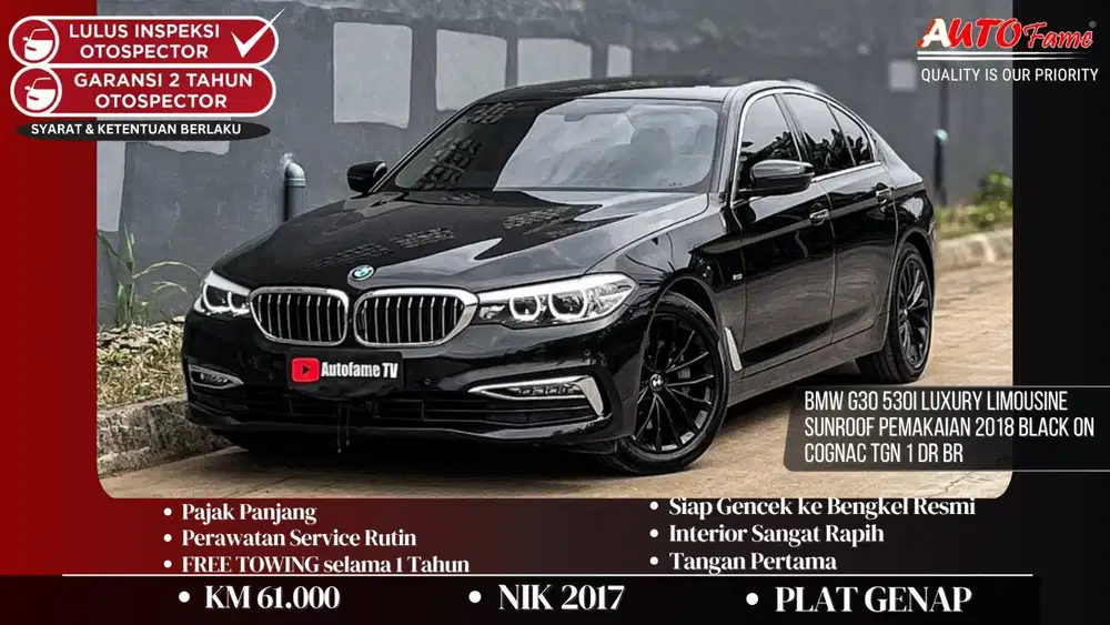 BMW G30 530i Luxury Limousine Sunroof NIK 2017