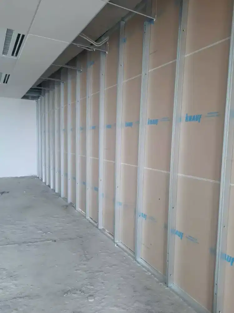 Plafon pvc dan plafon gipsum, partisi,  atap galfallum, kanopi,