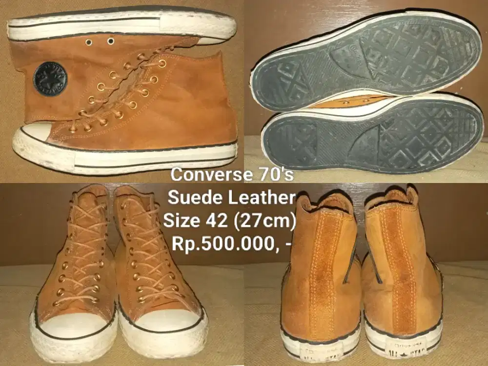 Sepatu Converse All star 70's Crazy Horse kulit coklat Vintage size 42