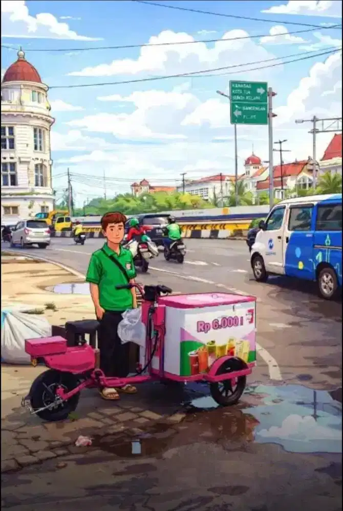 Mitra kopi keliling minuman keliling sepeda listrik