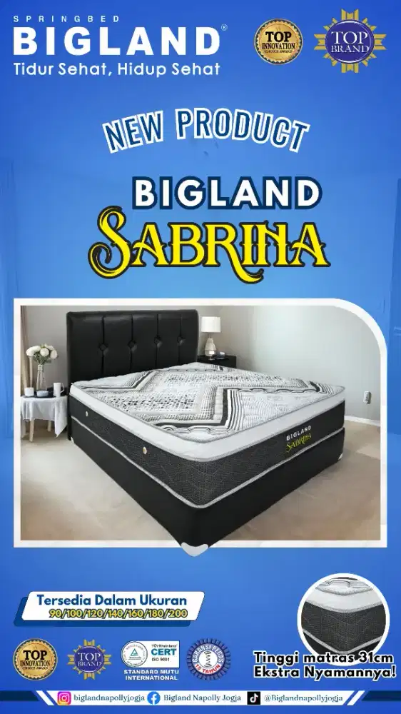 Springbed Bigland Sabrina All Ukuran Murah Area Jogja (dwi)