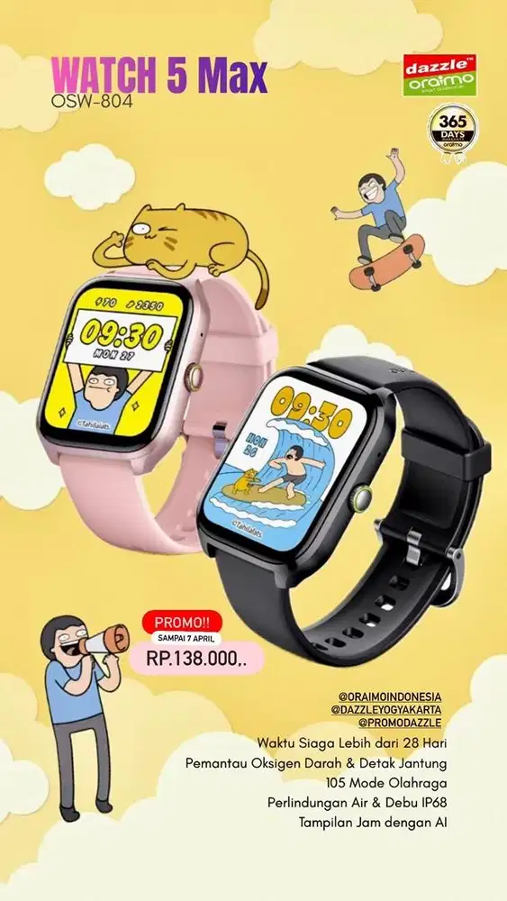 Smartwatch Oraimo Watch 5 Max OSW-804