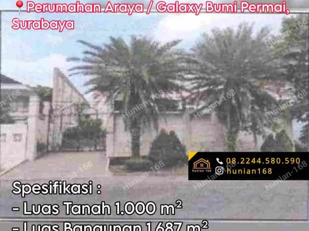 Rumah Mewah Raya Perumahan Araya Galaxy Galaxi Galaksi Bumi Permai 1 2 Surabaya Timur Puri 21 Regency Regensi Kertajaya Dharmahusada Indah DHI