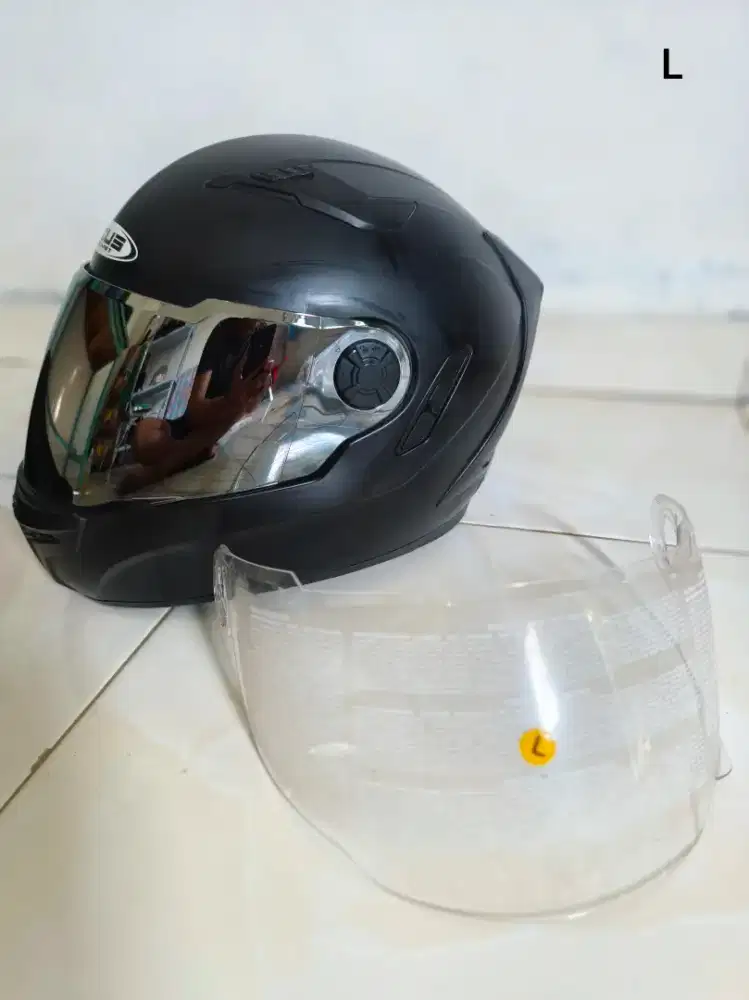 Helm Full Face ZEUS tipe ZS 813 Black Doff. Double Visor (100% Ori)