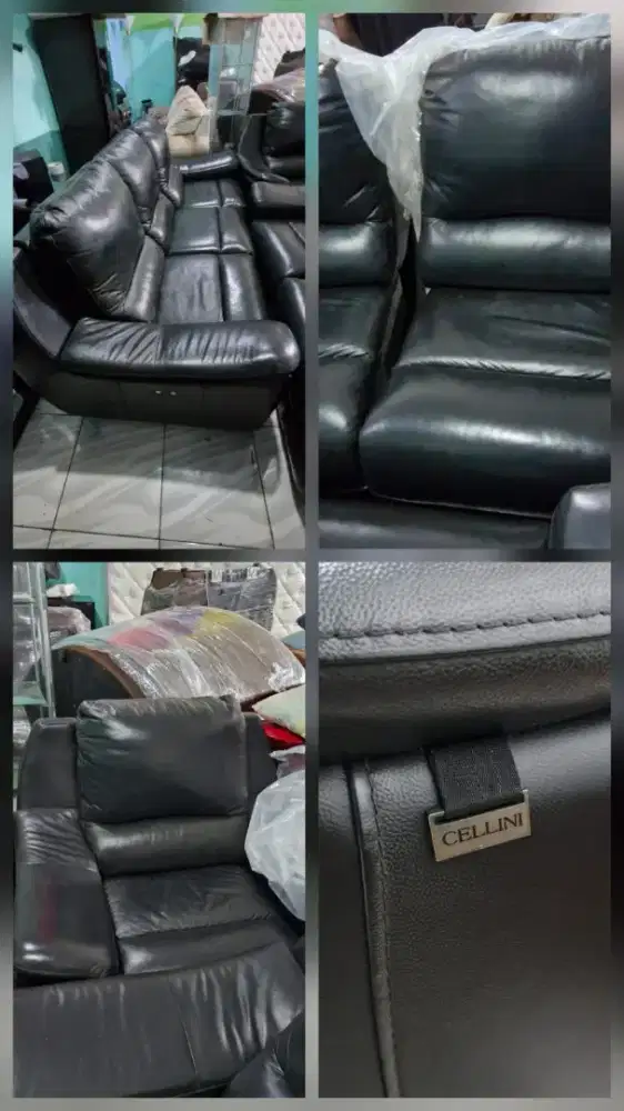 Sofa Cellini Concerto 321 Reclening Electric Full Kulit Asli Istimewa