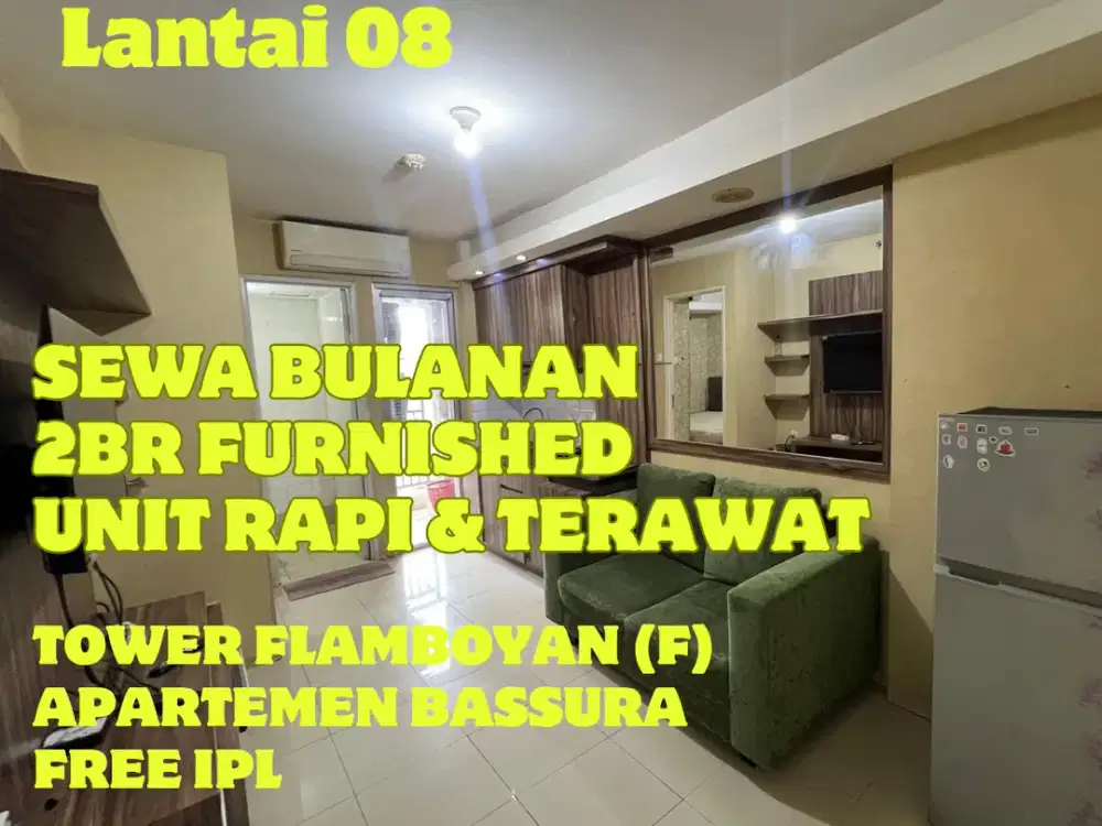 SEWA BULANAN 2BR FURNISHED LANTAI RENDAH TOWER F BASSURA CITY