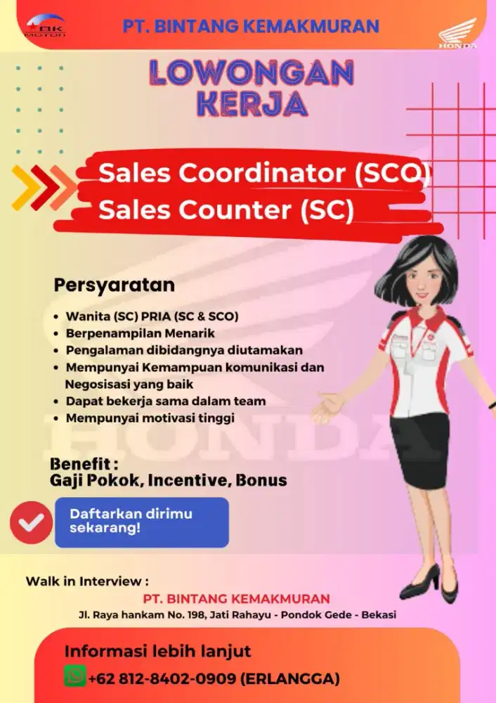 sales Counter dan Sales kordinator