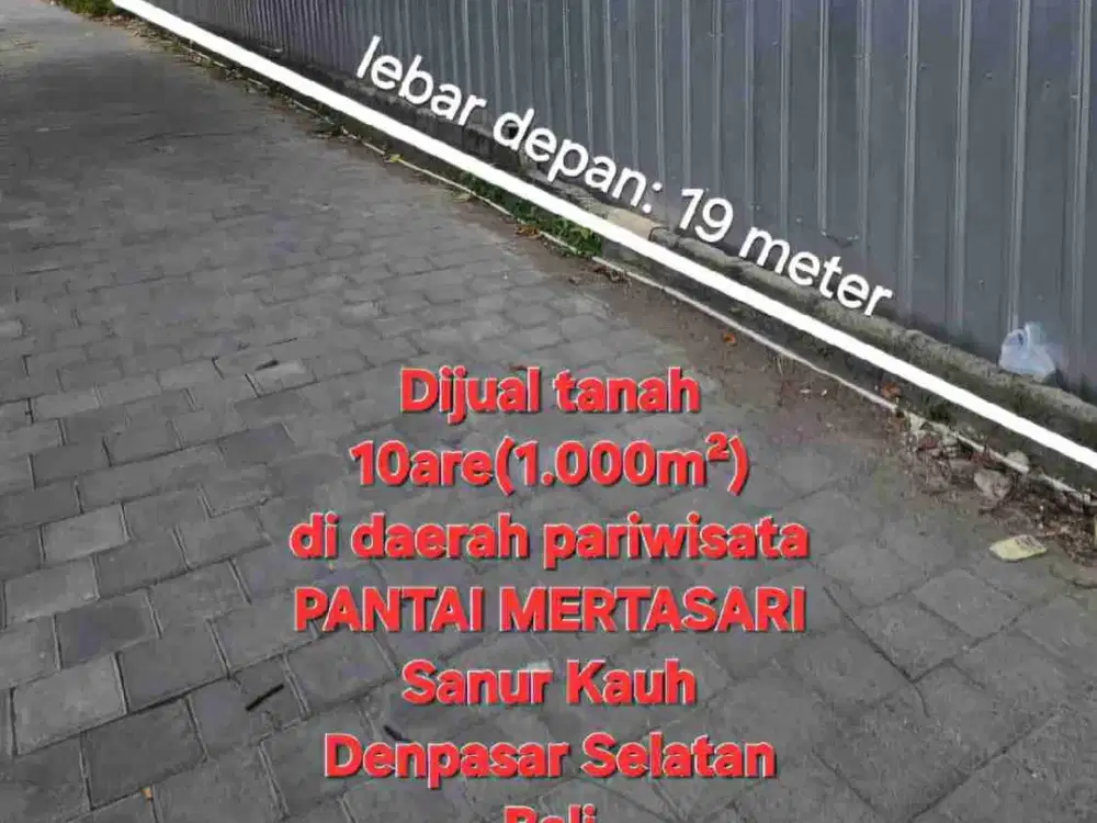 jual tanah 10 are jalan sukamerta sanur,kawasan villa