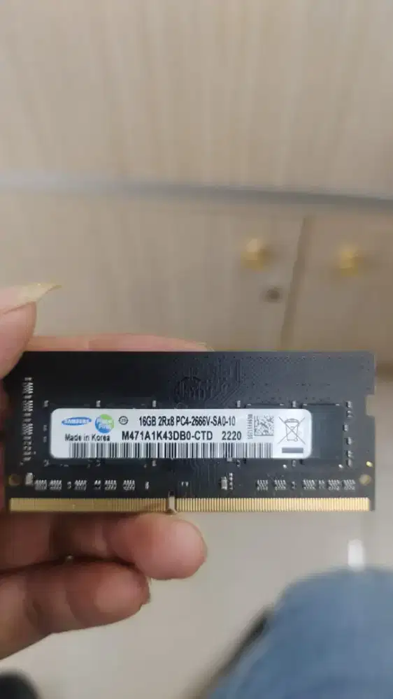 Dijual ram laptop DDR4 16GB PC 2666 Merk Samsung ORI copotan dari lapt