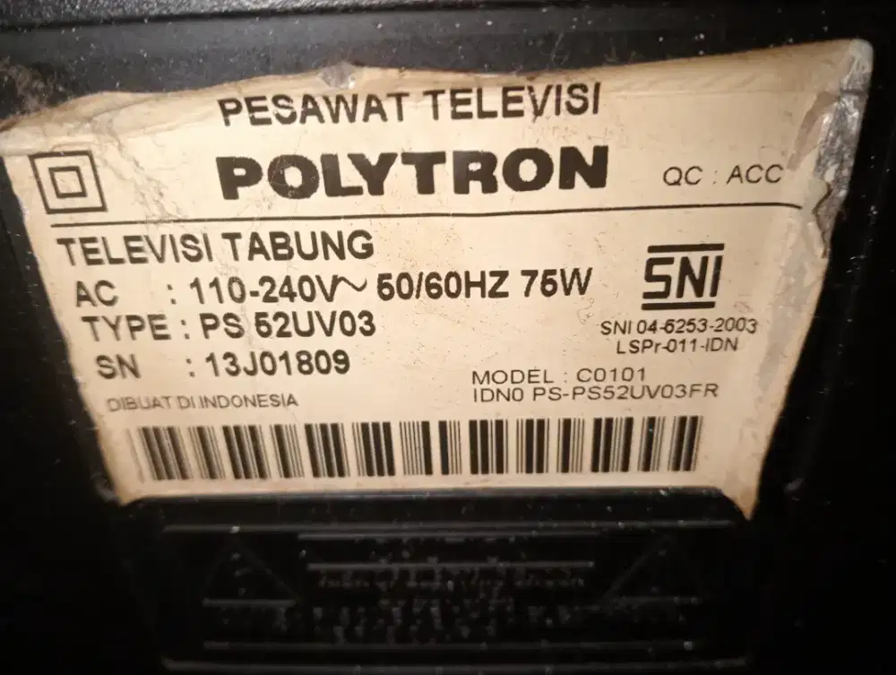 Jual TV tabung merk Polytron
