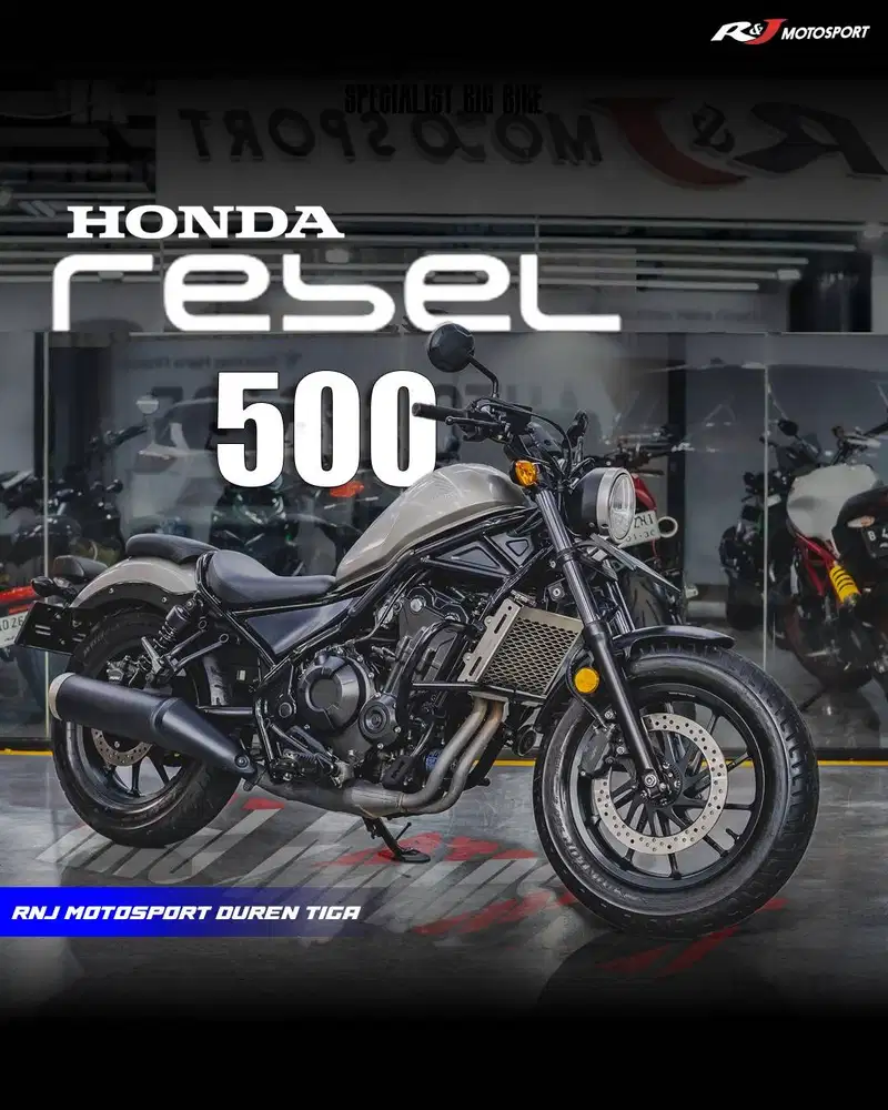 Honda Rebel 500cc Rebel500 Km 8.000an warna Silver Full Paper
