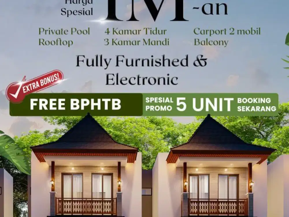 Villa View Gunung & City Light Batu | 4 KT + Kolam Renang | Harga 1,6 M-an