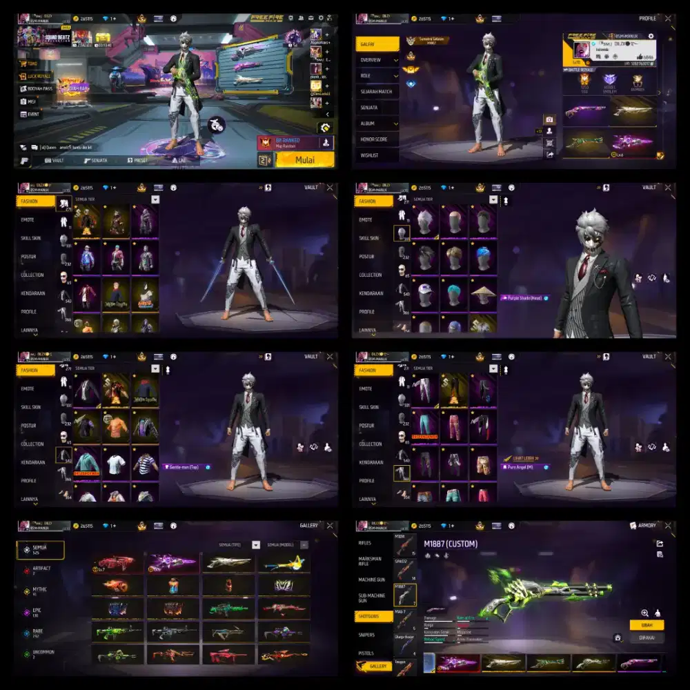 Ready stock akun free fire harga bisa di tawar yg mau beli buruan