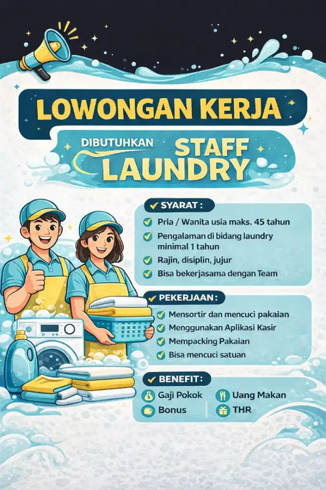 Lowongan Kerja Staff Laundry