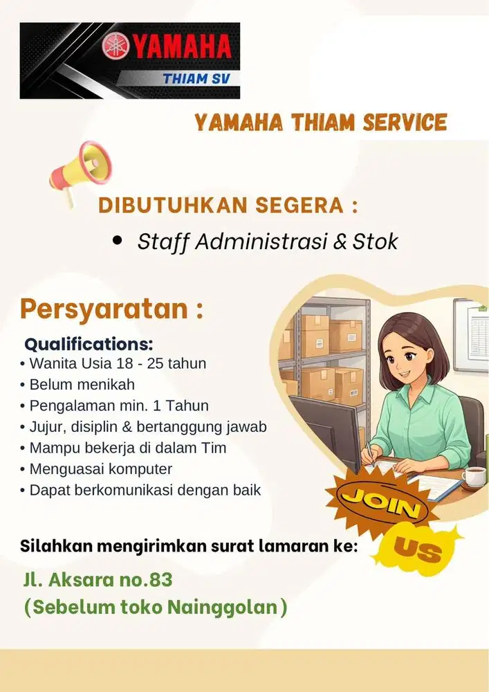 Lowongan kerja Administrasi Stok