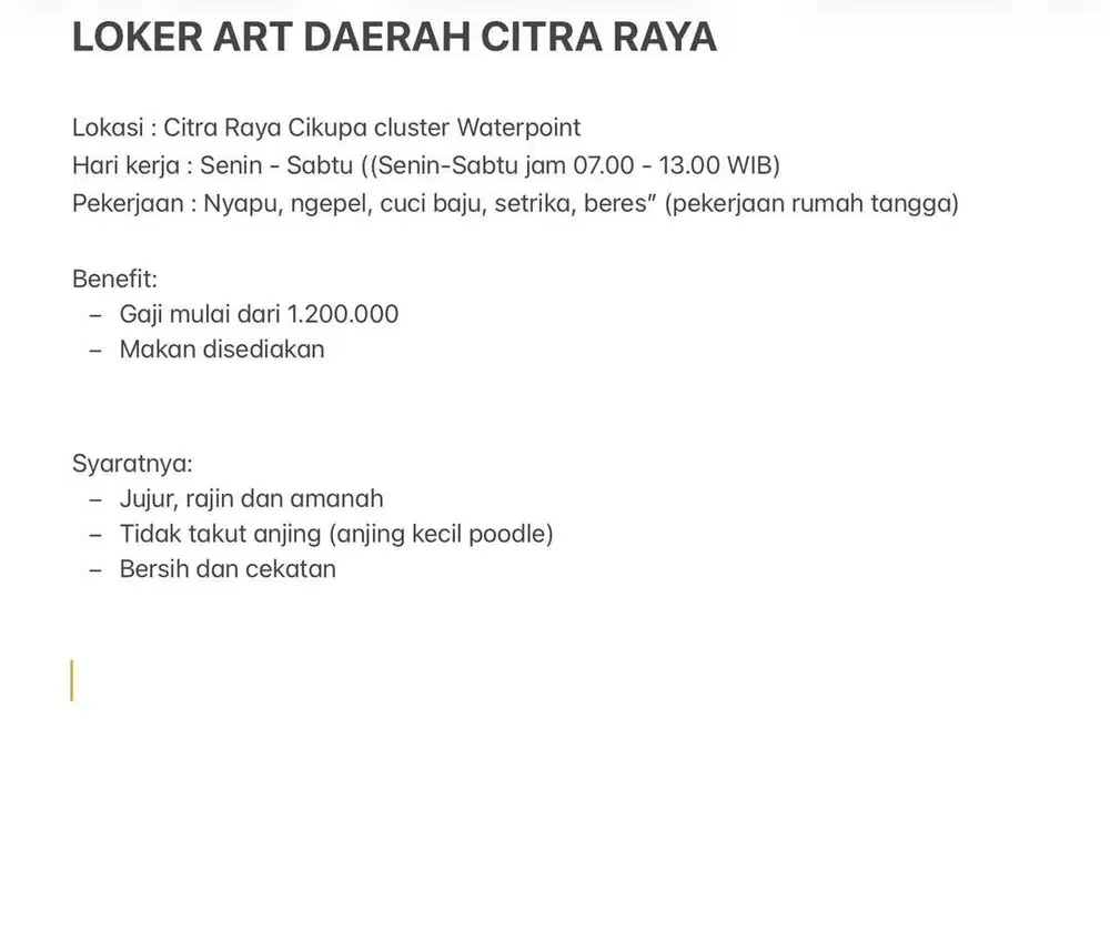 LOKER ART DAERAH CITRA RAYA