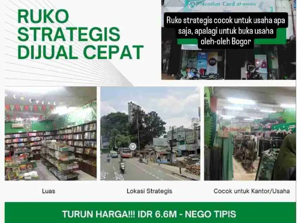 Dijual ruko strategis cocok untuk bisnis kuliner, pakaian atau kantor dekat dengan tol dan terminal Baranangsiang