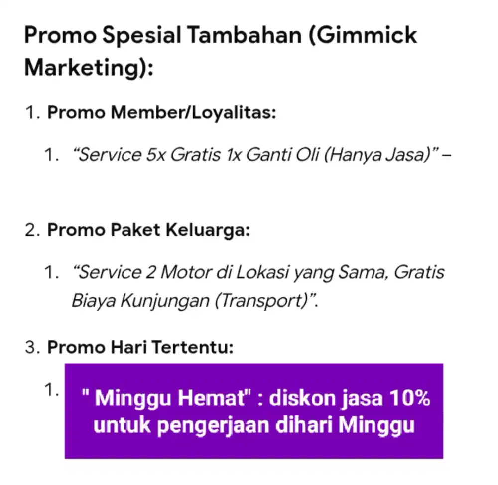 Service motor panggilan