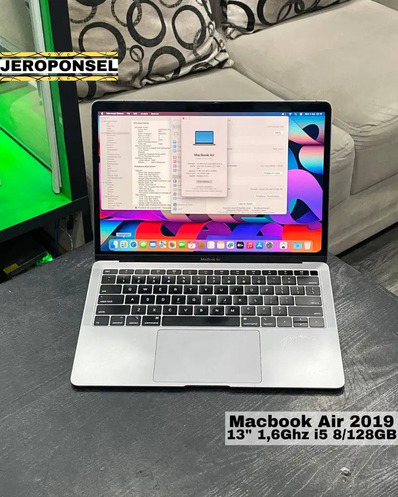 MACBOOK AIR 2019 8/128GB GRAY GARANSI ORIGINAL TIDAK MULUS