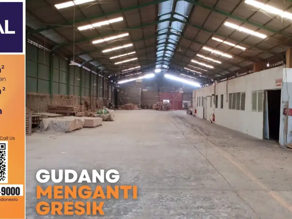Jual Gudang SHM Raya Domas Menganti – Akses Mudah, Bangunan Besa