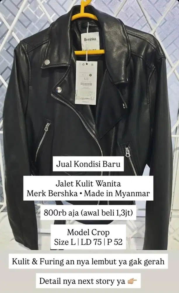 Jaket Kulit Wanita Bershka