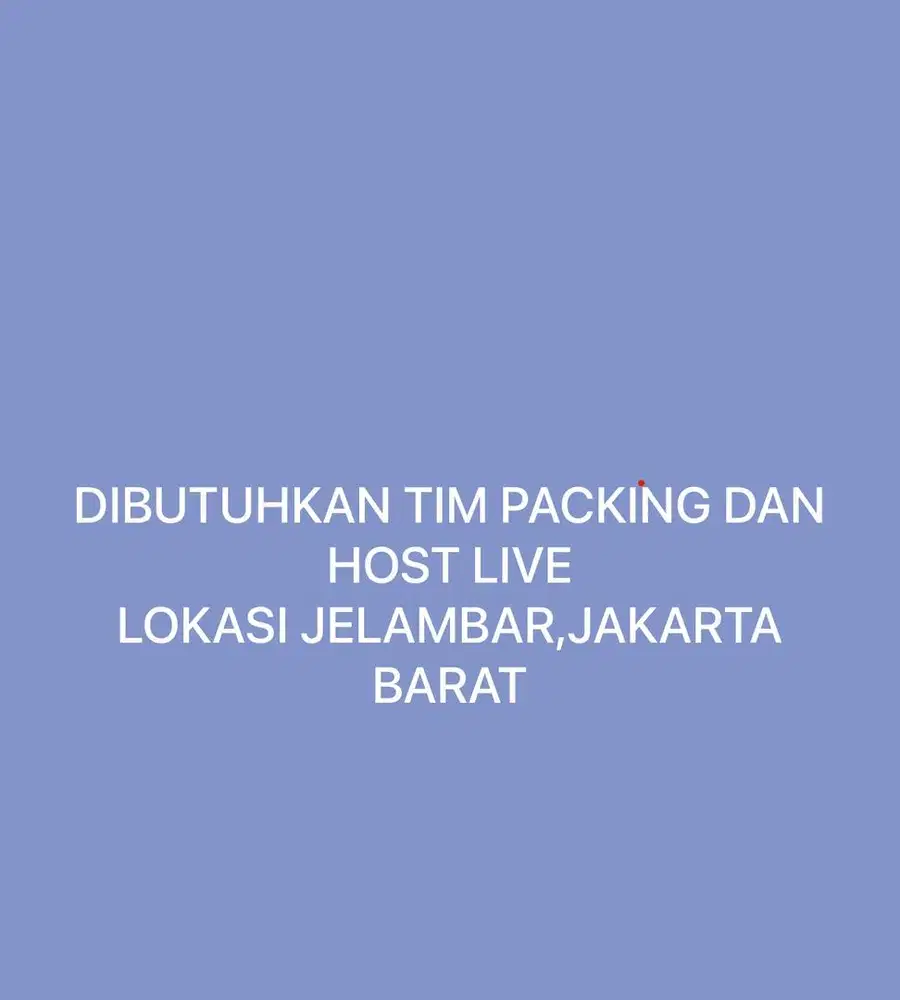 Dibutuhkan Packing dan Host Live