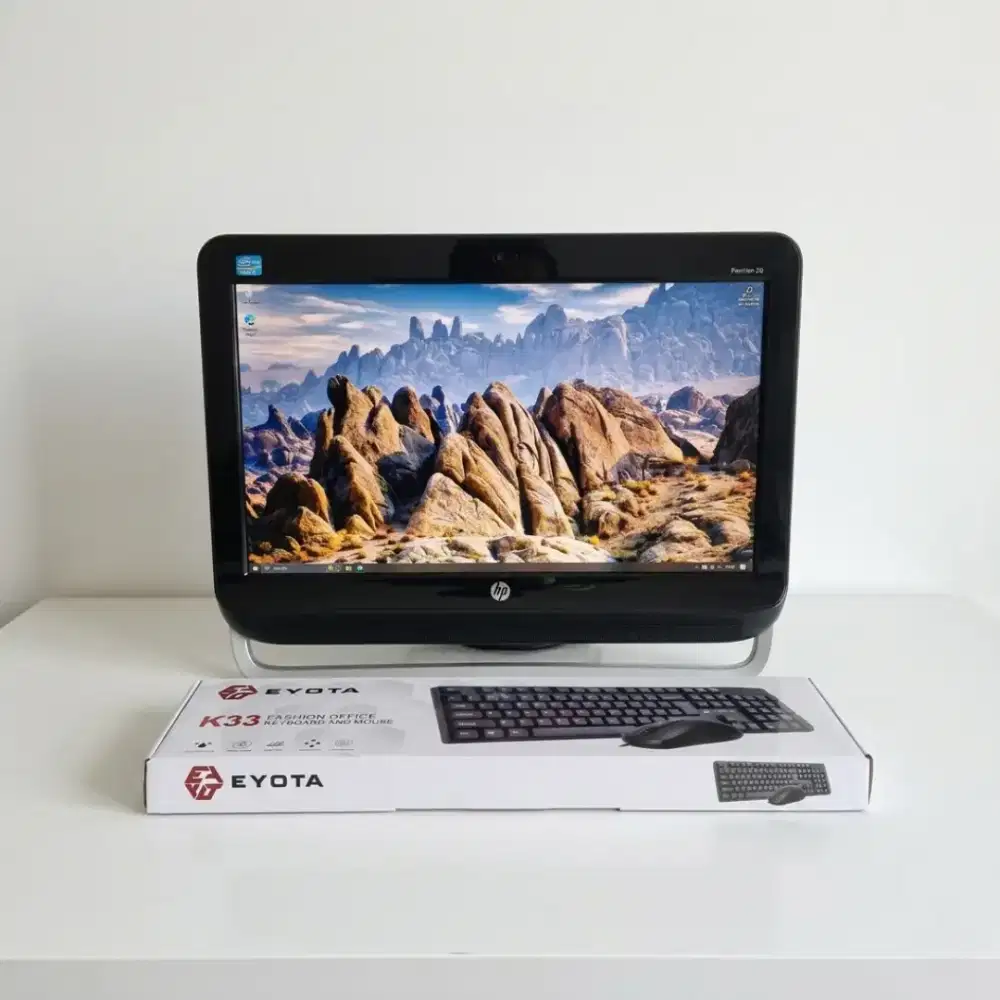 Pc all in one merk HP 20inch Win 10 pro fullset