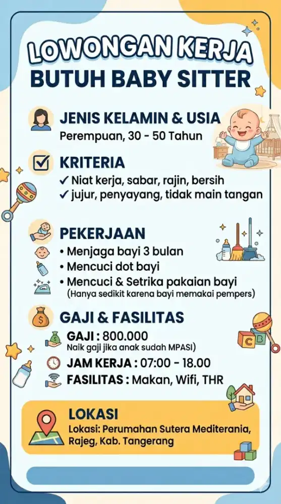 LOWONGAN KERJA BABY SITTER