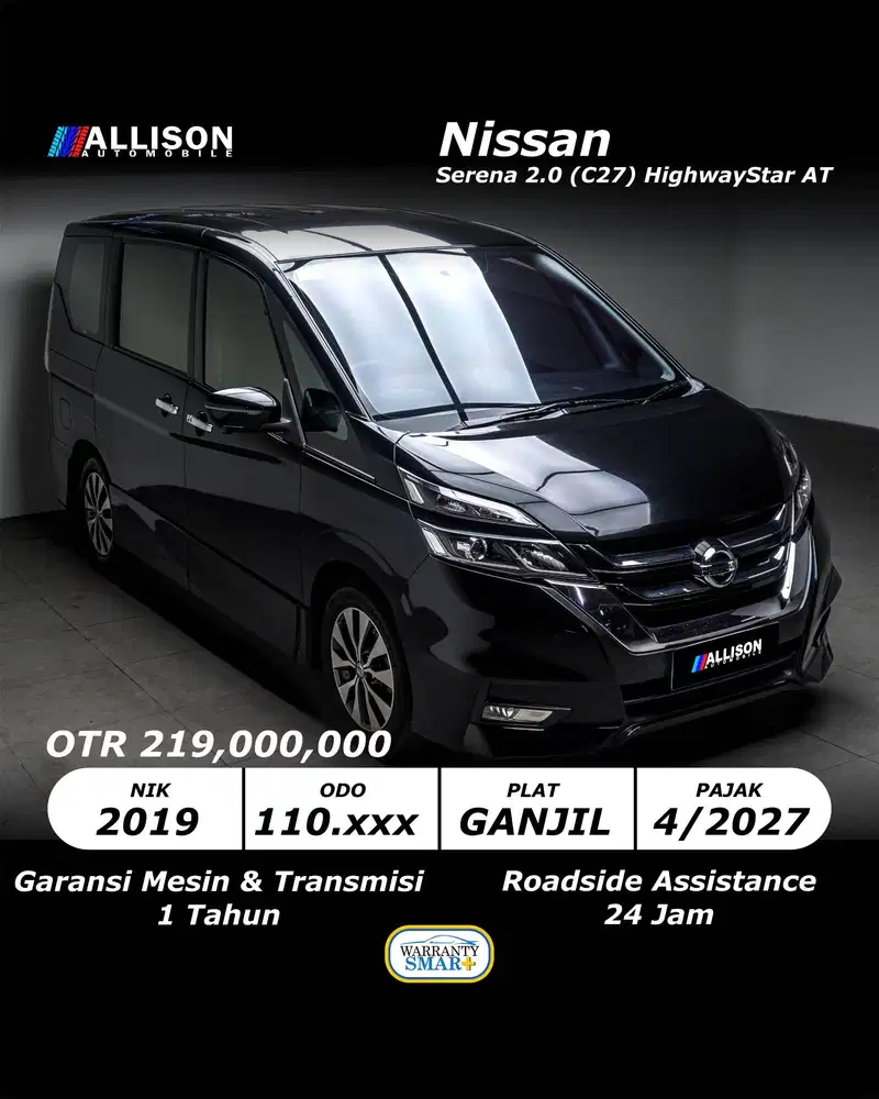 Nissan Serena (C27) 2.0 HighwayStar AT 2019 NoPol Ganjil