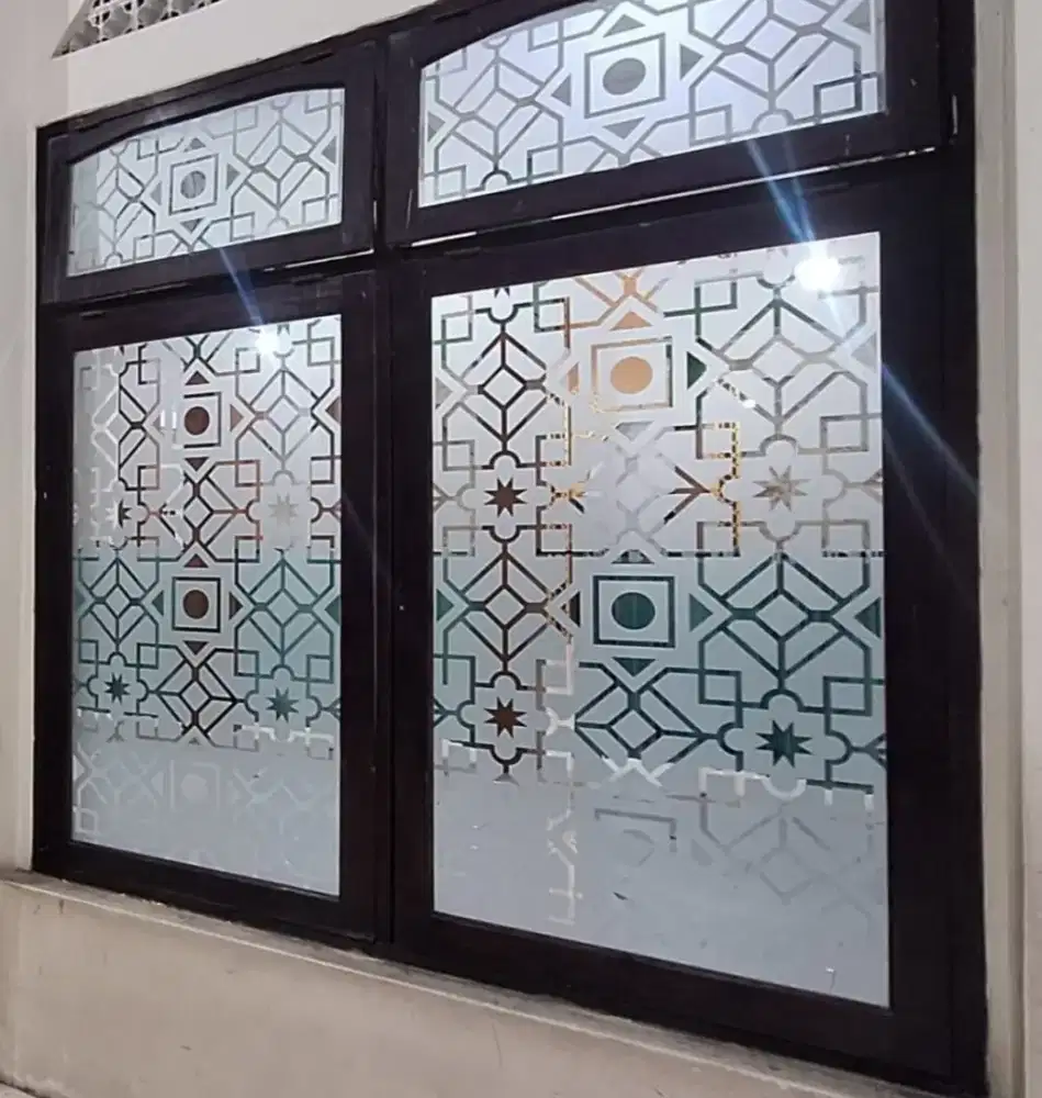 Sticker cutting sandblast motif custom unt masjid mushola & rumah