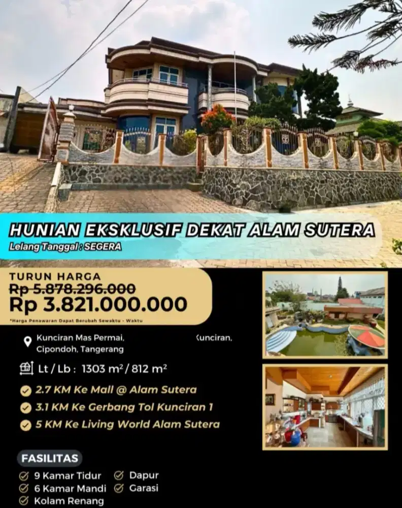 Dijual Rumah Siap Huni Kunciran Mas Permai Cipondoh