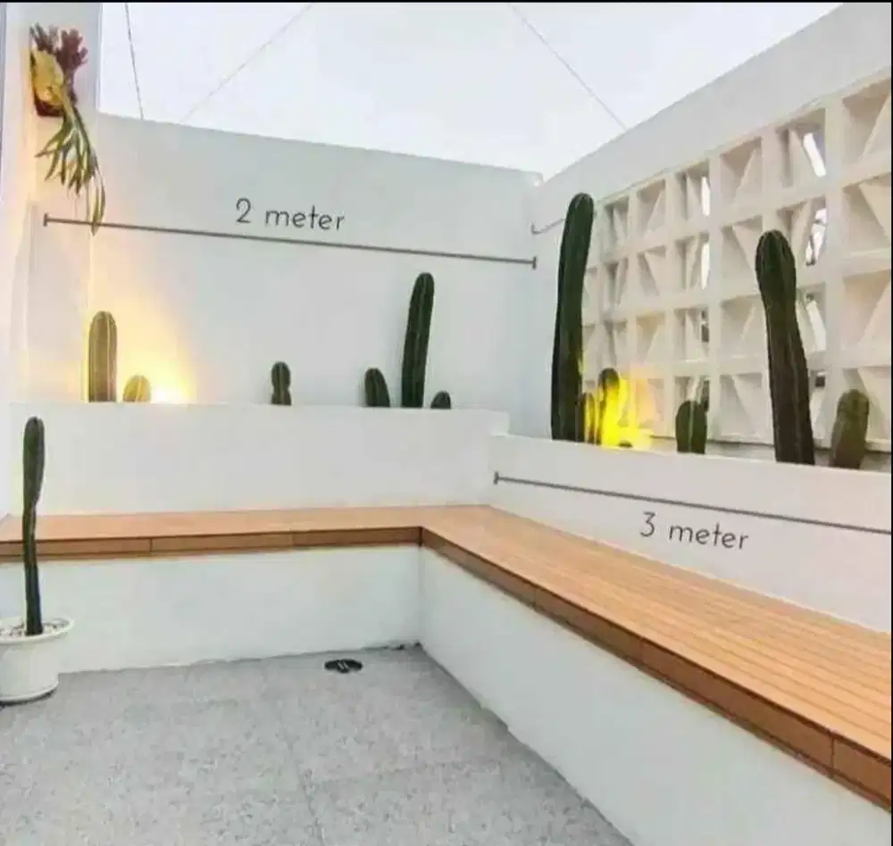 Dekorasi taman modern /jasa pembuatan bangku taman