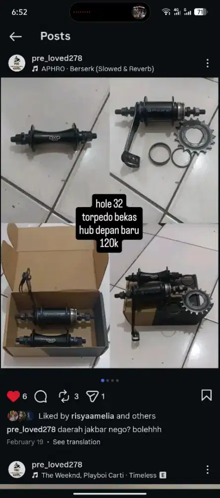 hub depan baru torpedo bekas hole 32