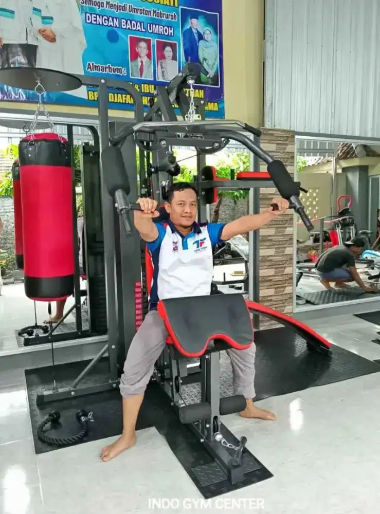 HOME GYM 3 SISI SAMSAK BEBAN 75 KG ALAT FITNESS KEBUGARAN DIRUMAH