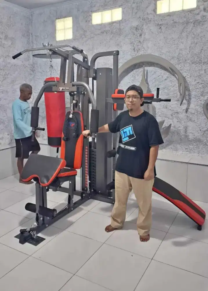 ALAT FITNESS KEBUGARAN DIRUMAH HOME GYM 3 SISI SAMSAK BEBAN 75 KG