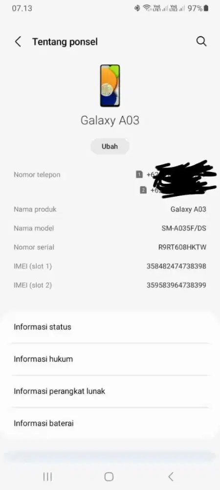 Samsung A03 Black
